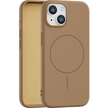 Fenza iPhone 13 Uyumlu Içi Kadife Magsafe Wireless Şarz Özellikli Gold Renkli Telefon Kılıfı