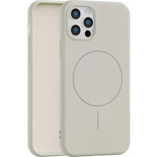 Fenza iPhone 15 Pro Max Uyumlu Içi Kadife Magsafe Wireless Şarz Özellikli Taş Renkli Telefon Kılıfı