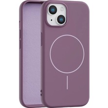 Fenza iPhone 14 Uyumlu Içi Kadife Magsafe Wireless Şarz Özellikli Gül Kurusu Renkli Telefon Kılıfı