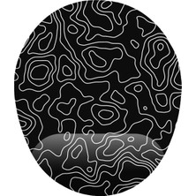 Siyah Beyaz Sotut Desenli Bilek Destekli Mouse Pad Ergonomik Kaymaz Taban Mousepad Fare Altlığı