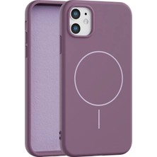 Fenza iPhone 11 Uyumlu Içi Kadife Magsafe Wireless Şarz Özellikli Gül Kurusu Renkli Telefon Kılıfı
