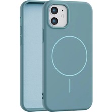 Fenza iPhone 11 Uyumlu Içi Kadife Magsafe Wireless Şarz Özellikli Yeşil Renkli Telefon Kılıfı