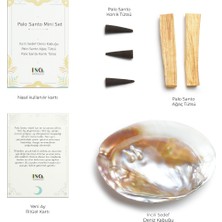 Inka Wood Co. Inka Wood Palo Santo Mini Set - Deniz Kabuğu, Palo Santo Tütsü, Konik Tütsü, Bez Kese