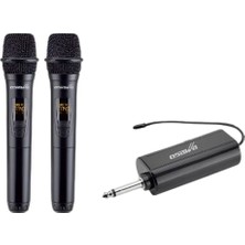 Osawa OSW-199 UHF Çiftli El Mikrofonu Siyah Renkli Gürültü Önleyici Özellikli