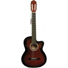 Barcelona Lc 3900 Crds Cutaway Kırmızı Sunburst Klasik Gitar.