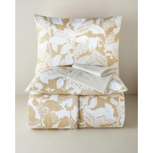 English Home Gentle Swirl Kolay Ütülenir Çarşaflı Çift Kişilik Nevresim Takımı 200x220 cm Sarı