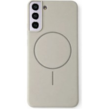 Fenza Samsung Galaxy S22 Uyumlu Içi Kadife Magsafe Wireless Şarz Özellikli Taş Renkli Telefon Kılıfı