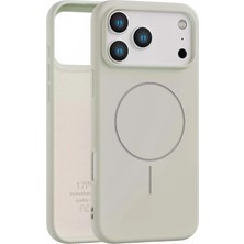 Fenza iPhone 17 Pro Max Uyumlu Içi Kadife Magsafe Wireless Şarj Özellikli Taş Renkli Telefon Kılıfı