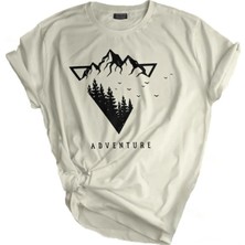 Genius Store  Unisex Baskılı Tişört Outdoor Normal Kalıp Tshirt  (Adventure)