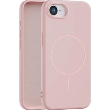 Fenza iPhone 16E Uyumlu Içi Kadife Magsafe Wireless Şarz Özellikli Pembe Renkli Telefon Kılıfı