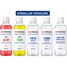 Tekno İstanbul pH 4.01-7.01-İletkenlik 1413 1288 - Saf Su(Distile Su)Kalibrasyon Sıvısı 500 Ml