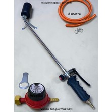 Nurgaz Büyük Uzun Izolasyon Şaloma Ayaklı Uzun Vanalı Tüp Pürmüzü +Dedantör Hortum Set