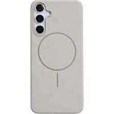 Fenza Samsung Galaxy S24 Fe Uyumlu Içi Kadife Magsafe Wireless Şarj Özellikli Taş Renkli Telefon Kılıfı