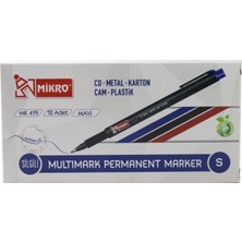 Mikro  CD DVD Kalemi Asetat Kalemi S Mavi 12 Li