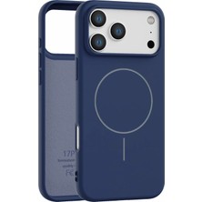 Fenza iPhone 17 Pro Uyumlu Içi Kadife Magsafe Wireless Şarj Özellikli Lacivert Renkli Telefon Kılıfı