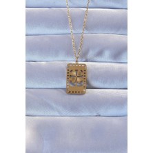 Lims Store 316L Altın Renk Işlemeli Yonca Model Vintage Kolye