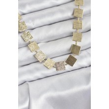 Lims Store Kare Plaka Model Gold Renk Kadın Kolye