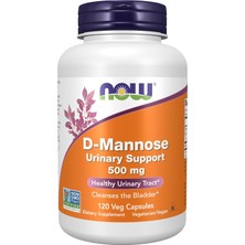 Now D-Mannose  500 Mg, 120 Veg Capsules Urinary Support Healthy Urinary Tract Cleanses The Bladder