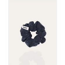 Hedie Alba Navy Vegan Ipek (%100 Cupro) Scrunchie - Saç Kırılma Karşıtı ve Iz Yapmayan Saç Tokası