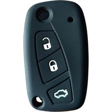 Lims Store Fiat Doblo Fiorino Linea 3 Butonlu Anahtar Uyumlu Silikon Oto Anahtar Kumanda Kabı Kılıf Siyah