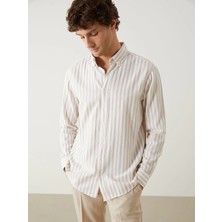 Lc Waikiki Yeni Sezon Regular Fit Uzun Kollu Çizgili Poplin Erkek Gömlek