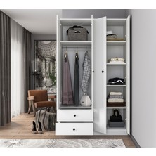 Gani Home Aura 4 Kapak 2 Çekmeceli Gardırop