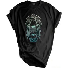 Genius Store  Unisex Baskılı Tişört Outdoor Normal Kalıp Tshirt  (Penguen)