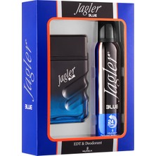 Jagler Blue Erkek Parfüm EDT 90 ml + 150 ml Deodorant Hediyelik Seti ile Şık Tasarım