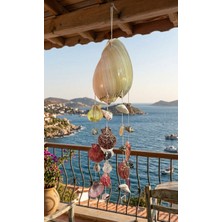 Fi Hediyelik Bohem El Yapımı Deniz Kabuğu Rüzgar Çanı Dekoratif Askılı Bahçe ve Balkon Süsü