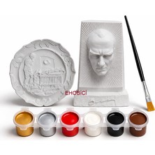 Ehobici Taş Boyama Seti Atatürk Büst Anıtkabir 6 Renk Akrilik Boya 5ml + Fırça