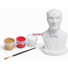 Ehobici Taş Boyama Seti Atatürk Büst 3 Renk Akrilik Boya 5ml + Fırça