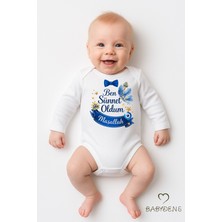 Babyden's Sünnet Kıyafeti Erkek Bebek Body %100 Pamuk – Ben Sünnet Oldum Maşallah Baskılı Zıbın – Uzun Kol Body