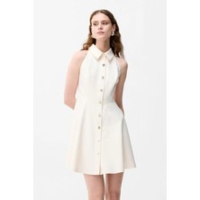 adL Erkek Yaka Mini Elbise Vanilya 12446350000