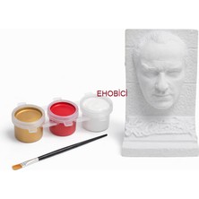Ehobici Taş Boyama Seti Atatürk Büst 3 Renk Akrilik Boya 5ml + Fırça