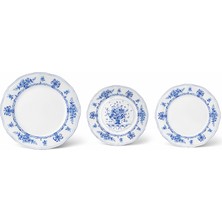 Le Coq Porcelaine Neos Anthiros – Beyaz & Mavi 6 Kişilik 18 Parça Yemek Takımı – Avrupa Üretimi Ithal Porselen