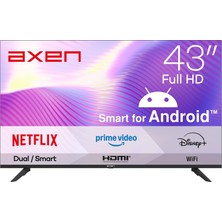 Axen AX43FMLN-A14S 43" 110 Ekran Uydu Alıcılı Full Hd Android Smart LED Tv