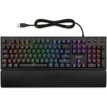 Node Game Full Size 105 Tuşlu RGB Kablolu Mekanik Gaming Klavye Bilek Destekli Siyah Oyuncu Klavyesi Double Shot, Anti Ghosting