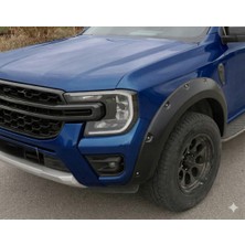 Aftermarket 2023+FORD Ranger T9 Uyumlu Vida Görünümlü Çamurluk Dodik Kaplama Kabartma Koruma Mat Siyah 4 Parça