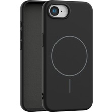 Fenza iPhone 16E Uyumlu Içi Kadife Magsafe Wireless Şarz Özellikli Siyah Renkli Telefon Kılıfı