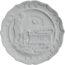Ehobici Atatürk Imzalı ve Anıtkabir Türk Bayrağı Tabak 10X10CM