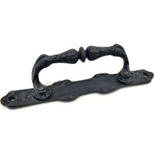 TeknoKapsül Antika Tarz Dekoratif Pirinç Dar Yan Çekme Kapı Kolu - 225X37 Mm, Oksit