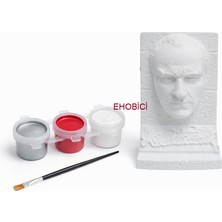 Ehobici Taş Boyama Seti Atatürk Büst 3 Renk Akrilik Boya 5ml + Fırça