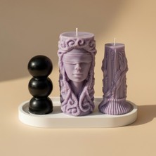 Natura Home Decor Lila Mum ve Obje Seti (4 Parça)