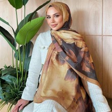 Revam Collection Desenli Pamuk Soft Şal Sütlü Kahve
