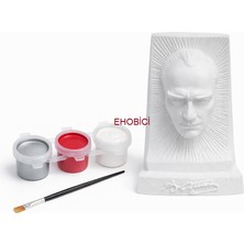 Ehobici Taş Boyama Seti Atatürk Büst 3 Renk Akrilik Boya 5ml + Fırça