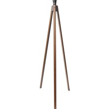 Ferisa Home Ahşap Tripod Lambader Ayağı E27 Tesisatlı Kahverengi Dekoratif Üç Ayaklı Abajur ve Lambader Gövdesi