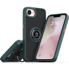 Olinea Iphone 16E Kılıf Montreal Yüzüklü Silikon Kapak - Yeşil