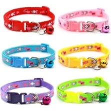 Calperia Mor Renkli 19X1 cm Tavşan Desenli Dokuma Kedi Boyun Tasması