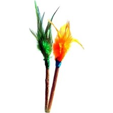 Calperia 18 cm Boyunda Iki Adet Tüylü Çubuk Kedi Oyuncağı