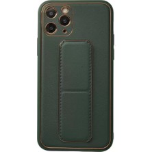 Olinea Iphone 11 Kılıf Coco Deri Standlı Kapak - Yeşil
